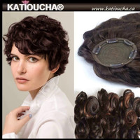 Clip-On Hair Topper Wiglets Glam Curl Europeen Human Hair #1b/30