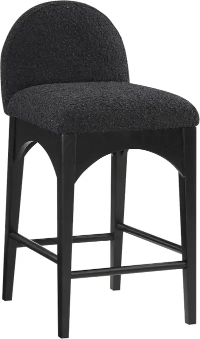 Meridian Furniture 395Black-C Waldorf Collection Art Deco Stool, View more