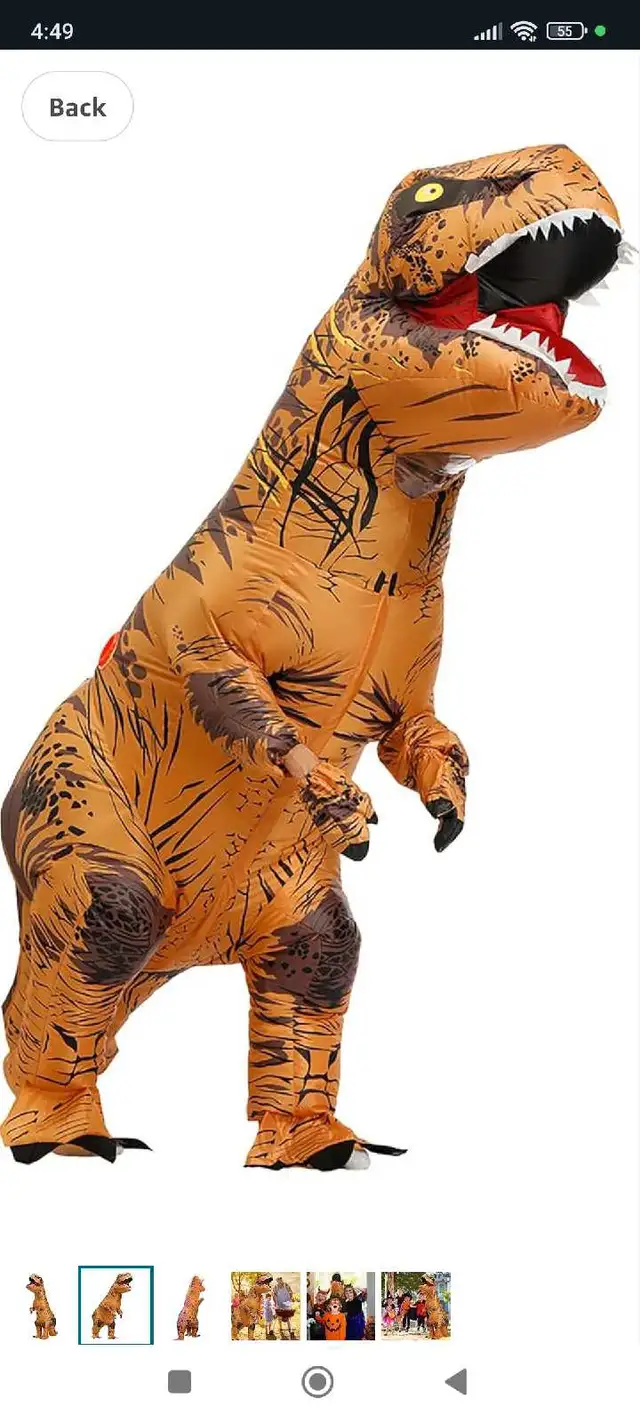 Funny Inflatable Dinosaur Costume for Adult and Kids,Blow Up Din62863257710467124