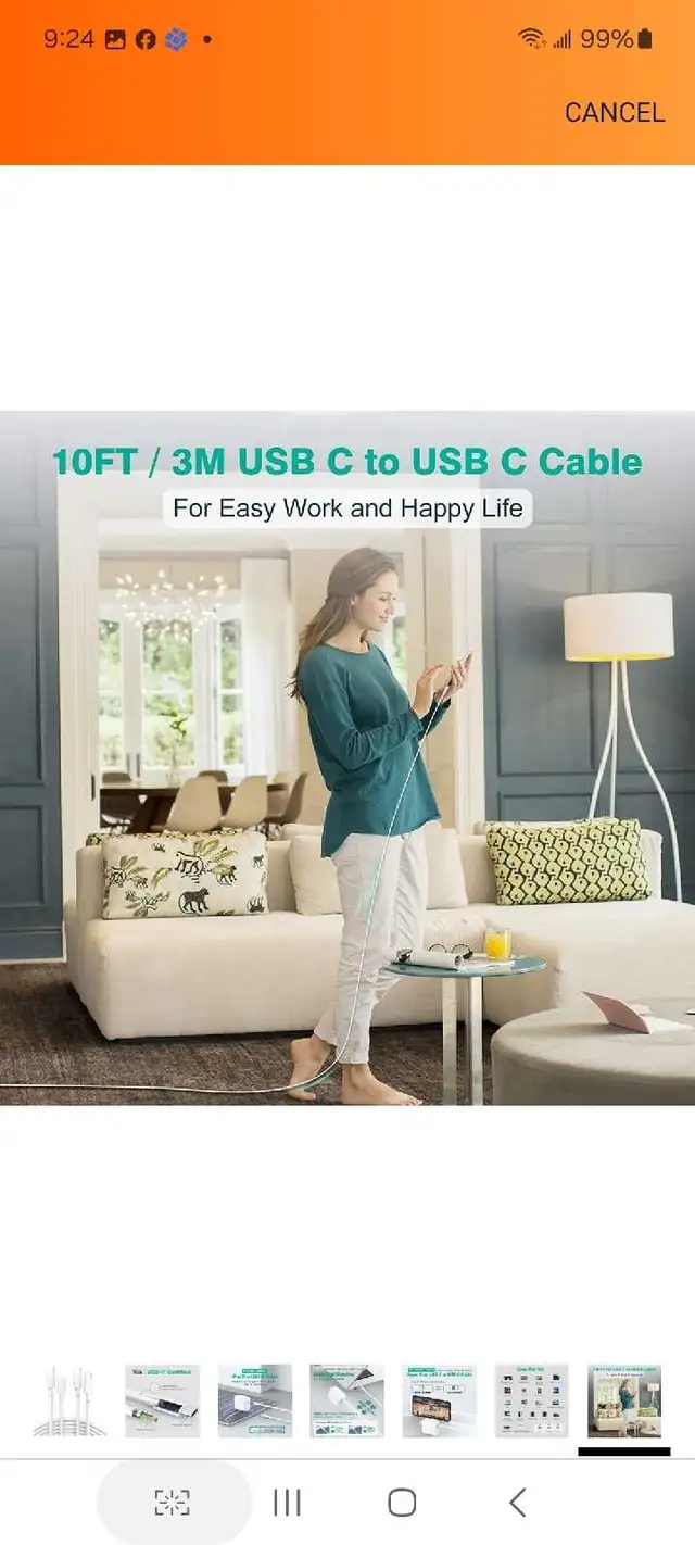 2 Pack 10FT or 6 FT 60W USB C to C Cable for iPad Pro, Air 6 5 4 in General Electronics in Markham / York Region - Image 9