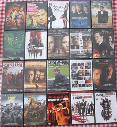 20 films de Brad Pitt Brad Pitt # 01 1 - Kalifornia 2 - Fight Club 3 - M. Et Mme Smith 4 - Rencontre...