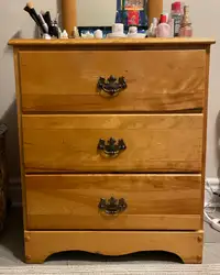 Antique 3 drawer wooden dresser 