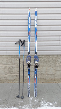 Atomic 191cm Waxless Cross Country Skis Salomon boots US 8.5