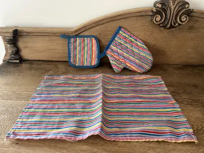 Vintage Fisher Price Fun WithFood Pot Holder, Oven Mitt And Dish, View more