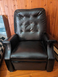 Fauteuil cuir noir inclinable 