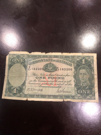 1942 Commonwealth Bill $1 Pound