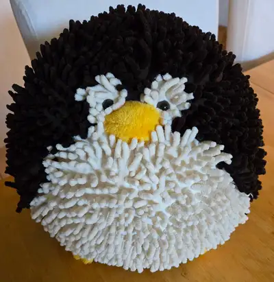 Round Plush Penguin Pillow, View more