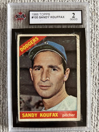 1966 Topps Sandy Koufax graded KSA 2  baseball card