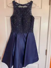 Girls Navy Blue Juniors Dress for Prom or Formal Dance