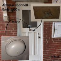 Door Bell - Door Mounted, Manual Crank/Ring Bell, All Brass