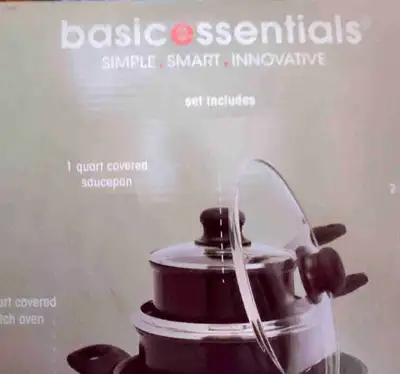 BNNU Basic Essentials 8 piece nonstick aluminum cookware set, View more