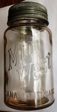 1920’S ~MIDWEST~ FRUIT JAR EXCELLENT CONDITION