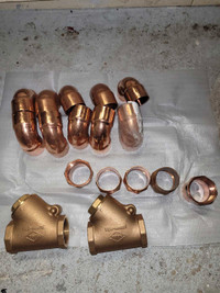 Lot plumbing copper fittings 2"