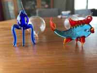 Aquarium Ornaments (2 glass figurines)