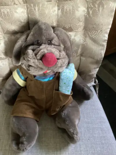 Vintage Rare Wrinkles Plush Dog Hand Puppet Complete Outfit 80’s, View more