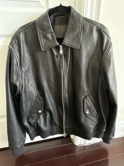 AllSaints Leather Bomber Jacket size Mens Large. Purchased from theRealReal recently, never personal...