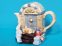 Vintage Unique House & Pet Teapot for One
