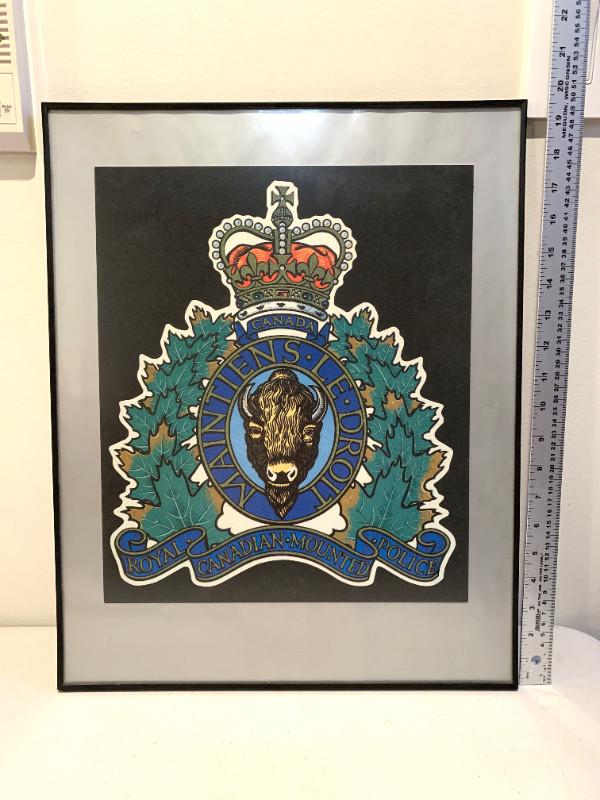 Large RCMP Logo Art Framed, p/u Calgary NW in Arts & Collectibles in Calgary