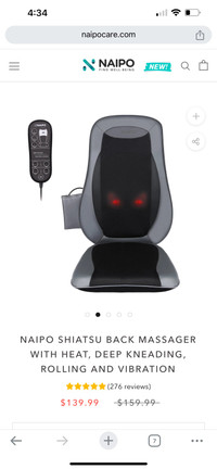 Shiatsu Back Massager Cushion for Chair/Car/Truck Seat/ Sofa