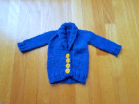 Blue Sweater with Yellow Buttons, 0-6 Months