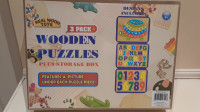 Seal Real Wood Toys Wooden Puzzles in Storage Box-3 Pack