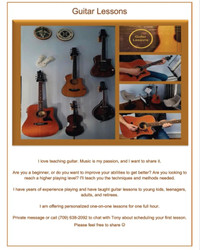 Guitar lessons (see description in photo)