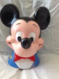 Walt Disney 1971 Mickey Mouse bust piggy bank; tirelire vintage