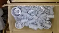 electrical wire conduits/fittings/clamp many boxes
