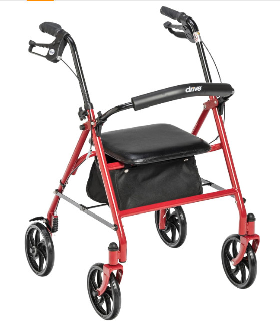 Drive Medical Four Wheel Rollator with Fold Up Removable Back in Health & Special Needs in Calgary