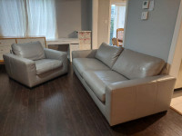 (Leon's ) Leather Sofa and Chair Set