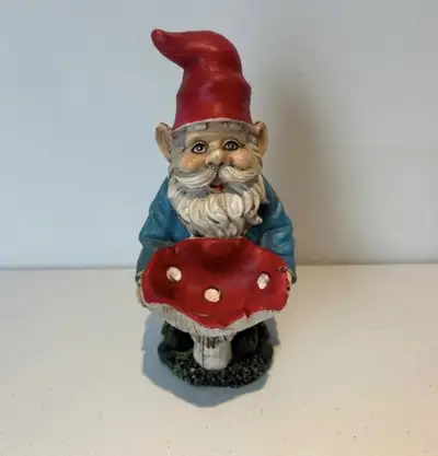 Garden Gnome Outdoor Statue withBirdFeeder, 8 inch H, View more