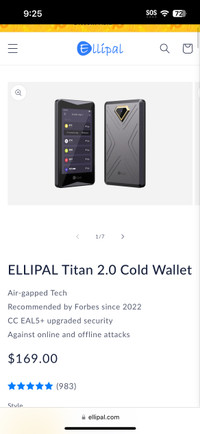 Ellipal Titan  Crypto Cold Wallet (Gold)