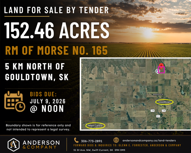 LAND TENDER:  RM of Morse #165 - 5km N of Gouldtown, SK in Land for Sale in Swift Current - Image 3