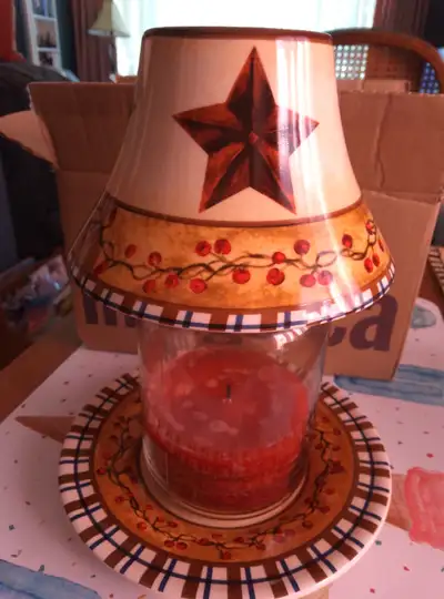 Yankee candle large candle jar shade and plate Country/rustic, View more