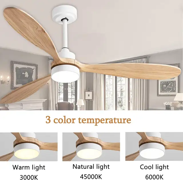 Wood Ceiling Fan with Light, 52" GESUM Fan, 6 Speeds, Remote Con in Indoor Lighting & Fans in Mississauga / Peel Region - Image 9