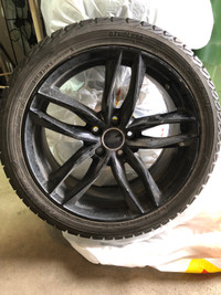 Audi tires and rims mounted snow tires 