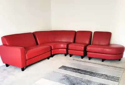 Adjustable like new real leather sectional couch can deliver, View more