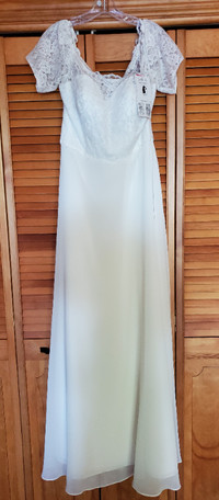 Bari Jay White Wedding Dress Size 14