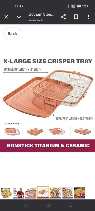 new 8$ Gotham Steel Nonstick  Crisper Tray  Set, View more