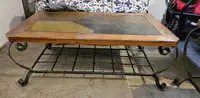 Wooden coffee table and side table