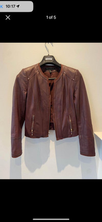 Brown genuine leather jacket 