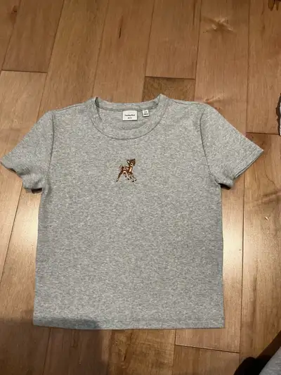Grey Aritzia T shirt with Deer in middle, View more