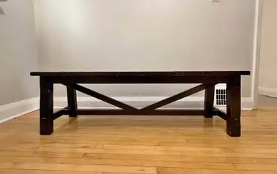 Pottery Barn wooden bench, View more