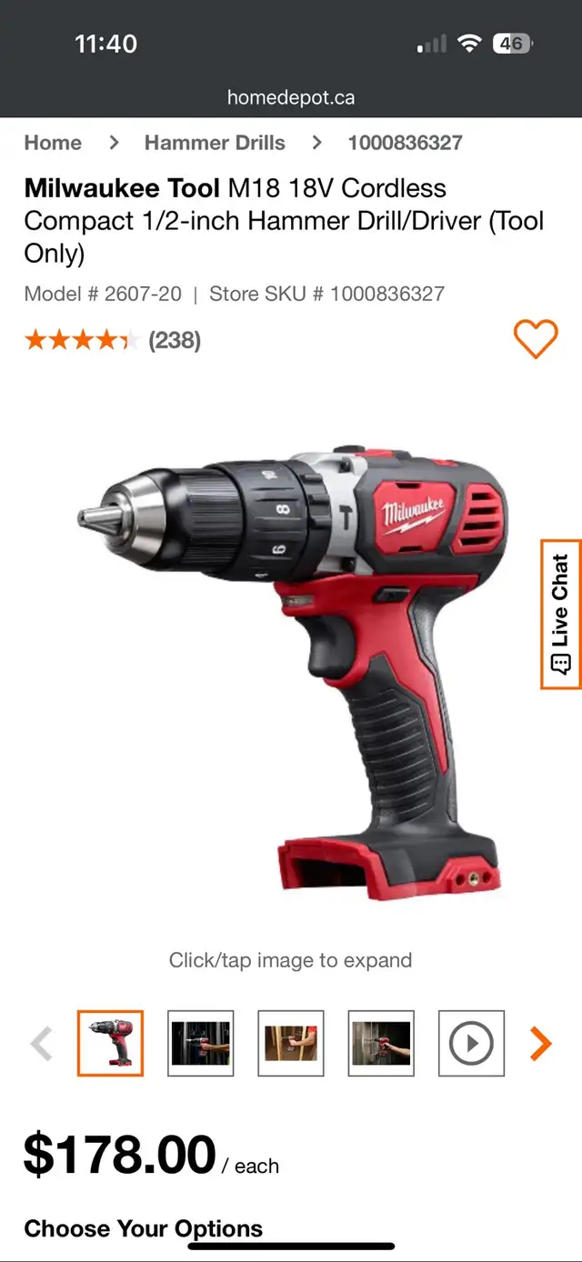 Milwaukee hammer drill, XC 4.0 battery and dual charger all new in Power Tools in Kitchener / Waterloo - Image 3