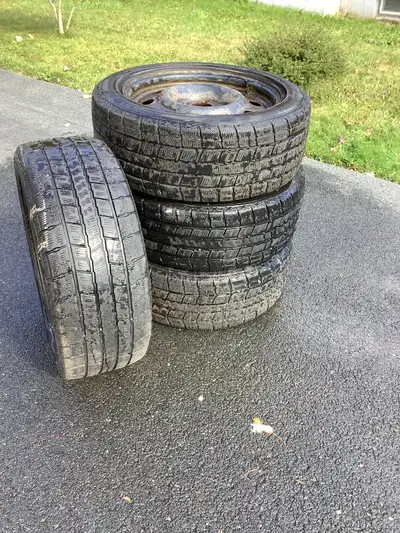 Only used one winter with low km - loads of wear left. Consists of 4 tires (3 good, 1 damaged) plus...