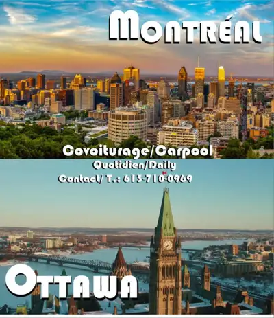 Rideshare/Covoiturage Ottawa <-> Montreal, View more
