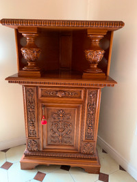 Corner cabinet-stand, walnut, imported from Italy