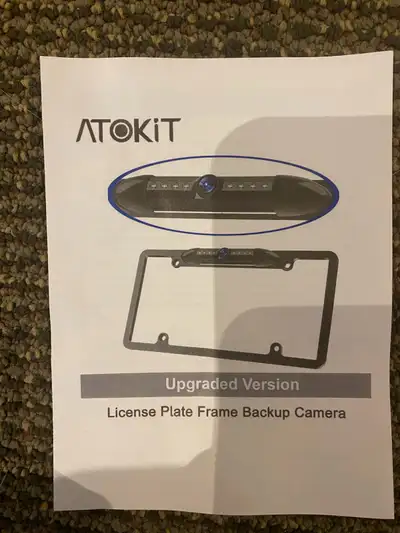 New in box. Unused. Licence plate back up camera that attaches to your existing stereo
