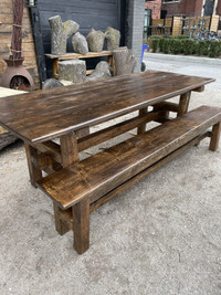 Outdoor table 6 ft long with bench $850.00 