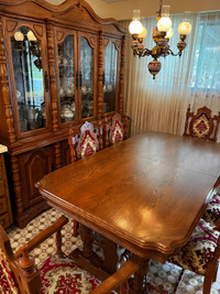 French Provincial Dining set with Buffet Hutch